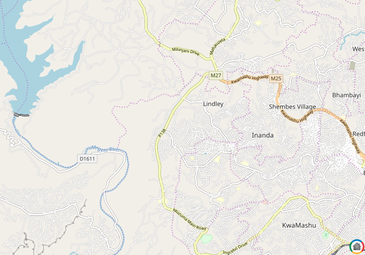 Map location of Inanda Glebe
